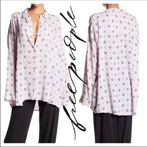 Free people purple shirt out top blouse comfy chic